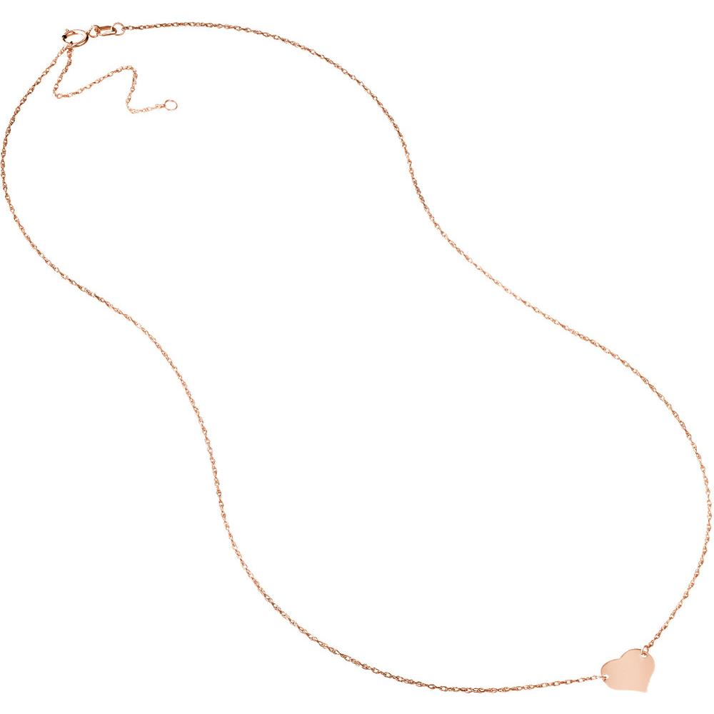 Olas d'Oro - 14K Rose Gold Mini Heart Pendant Adjustable Necklace - 1.01 Grams