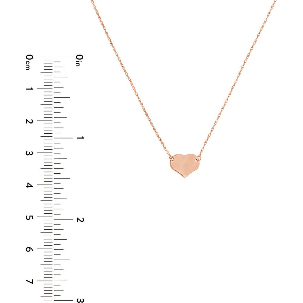 Olas d'Oro - 14K Rose Gold Mini Heart Pendant Adjustable Necklace - 1.01 Grams