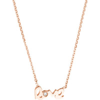 Olas d'Oro - 14K Rose Gold Mini Love Necklace with Diamond - 0.01 Carat Total Diamond Weight