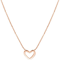 Olas d'Oro - 14K Rose Gold Mini Open Heart Necklace with Adjustable Chain - 1.95g