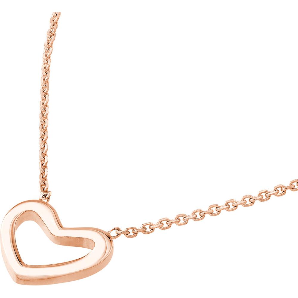 Olas d'Oro - 14K Rose Gold Mini Open Heart Necklace with Adjustable Chain - 1.95g