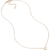 Olas d'Oro - 14K Rose Gold Mini Open Heart Necklace with Adjustable Chain - 1.95g