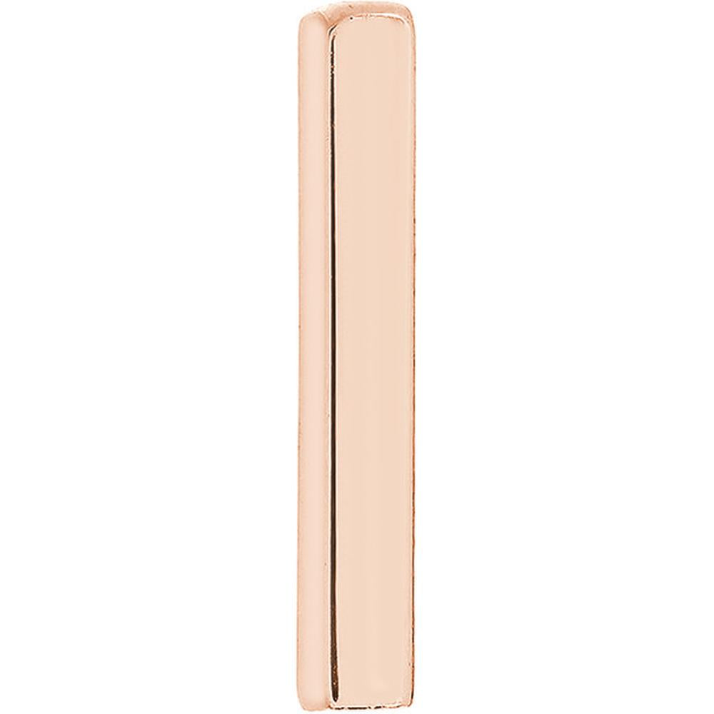 Olas d'Oro - 14K Rose Gold Mini Staple Bar Earrings with Post Back Closure - 1.03g Total Weight