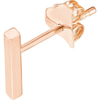 Olas d'Oro - 14K Rose Gold Mini Staple Bar Earrings with Post Back Closure - 1.03g Total Weight