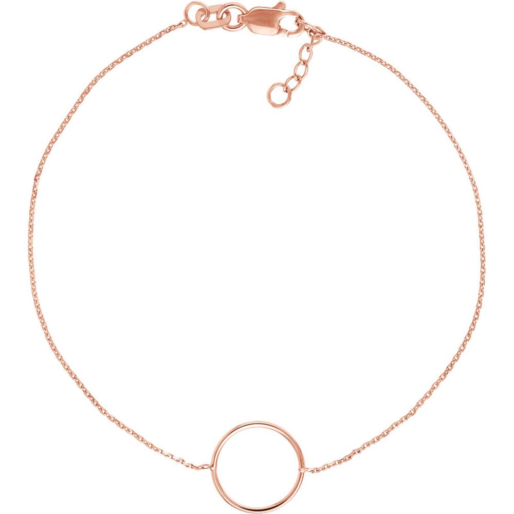 Olas d'Oro - 14K Rose Gold Open Circle Adjustable Bracelet - 1.04g Weight