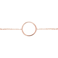 Olas d'Oro - 14K Rose Gold Open Circle Adjustable Bracelet - 1.04g Weight