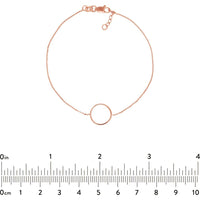Olas d'Oro - 14K Rose Gold Open Circle Adjustable Bracelet - 1.04g Weight