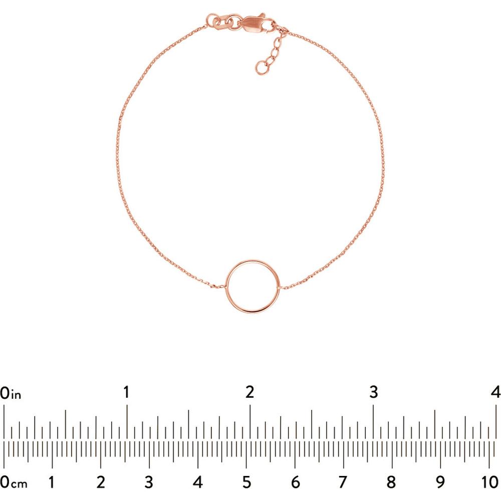Olas d'Oro - 14K Rose Gold Open Circle Adjustable Bracelet - 1.04g Weight