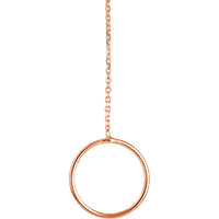 Olas d'Oro - 14K Rose Gold Open Disc Threader Earrings - Elegant Lightweight Design