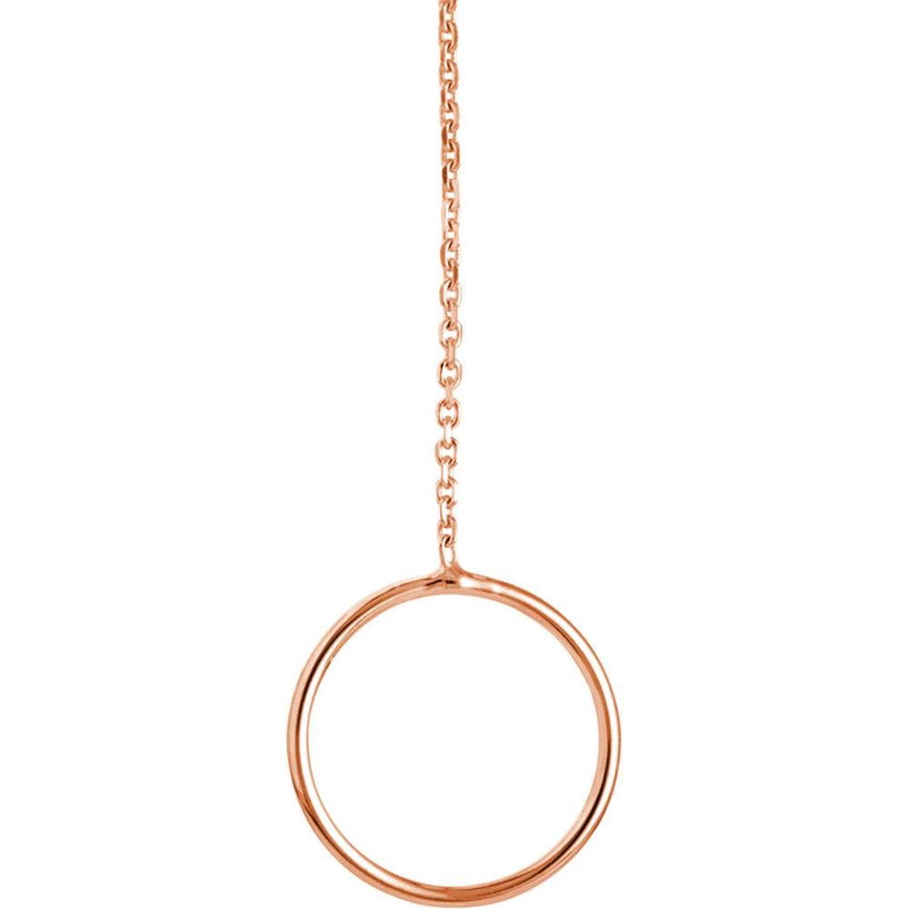 Olas d'Oro - 14K Rose Gold Open Disc Threader Earrings - Elegant Lightweight Design