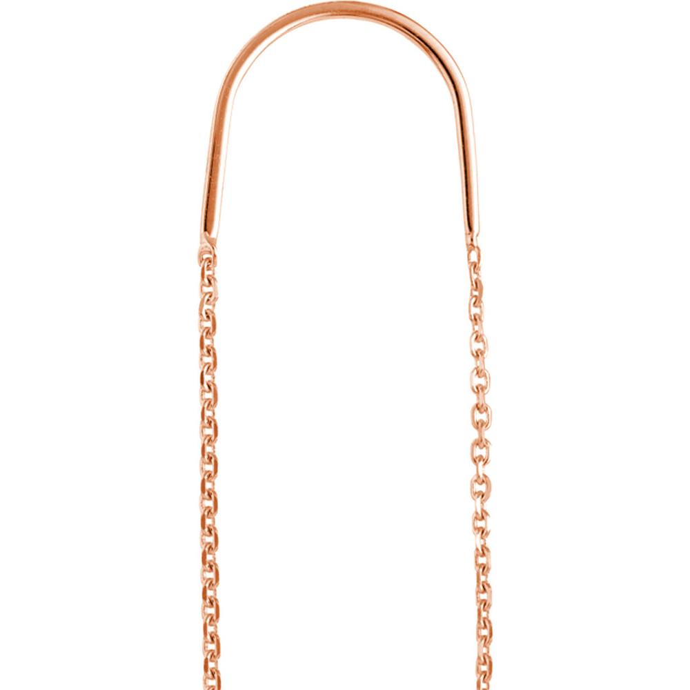 Olas d'Oro - 14K Rose Gold Open Disc Threader Earrings - Elegant Lightweight Design