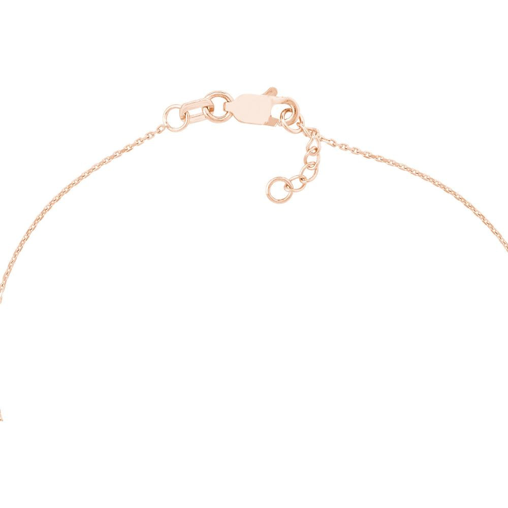 Olas d'Oro - 14K Rose Gold Open Heart Adjustable Bracelet with Lobster Clasp - 1.15g