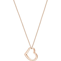 Olas d'Oro - 14K Rose Gold Open Heart Pendant Necklace Adjustable 2.80g Weight