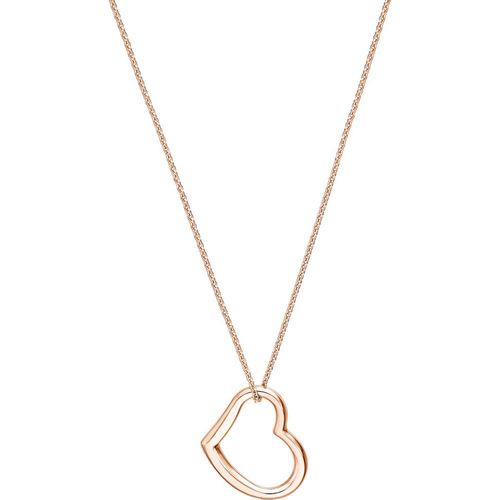 Olas d'Oro - 14K Rose Gold Open Heart Pendant Necklace Adjustable 2.80g Weight