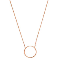 Olas d'Oro - 14K Rose Gold Open Wire Circle Pendant Adjustable Necklace  1.75g