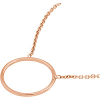 Olas d'Oro - 14K Rose Gold Open Wire Circle Pendant Adjustable Necklace  1.75g