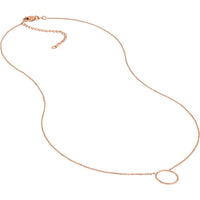 Olas d'Oro - 14K Rose Gold Open Wire Circle Pendant Adjustable Necklace  1.75g