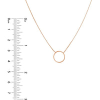 Olas d'Oro - 14K Rose Gold Open Wire Circle Pendant Adjustable Necklace  1.75g