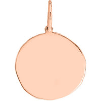 Olas d'Oro - 14K Rose Gold Organic Disk Engravable Charm  16mm