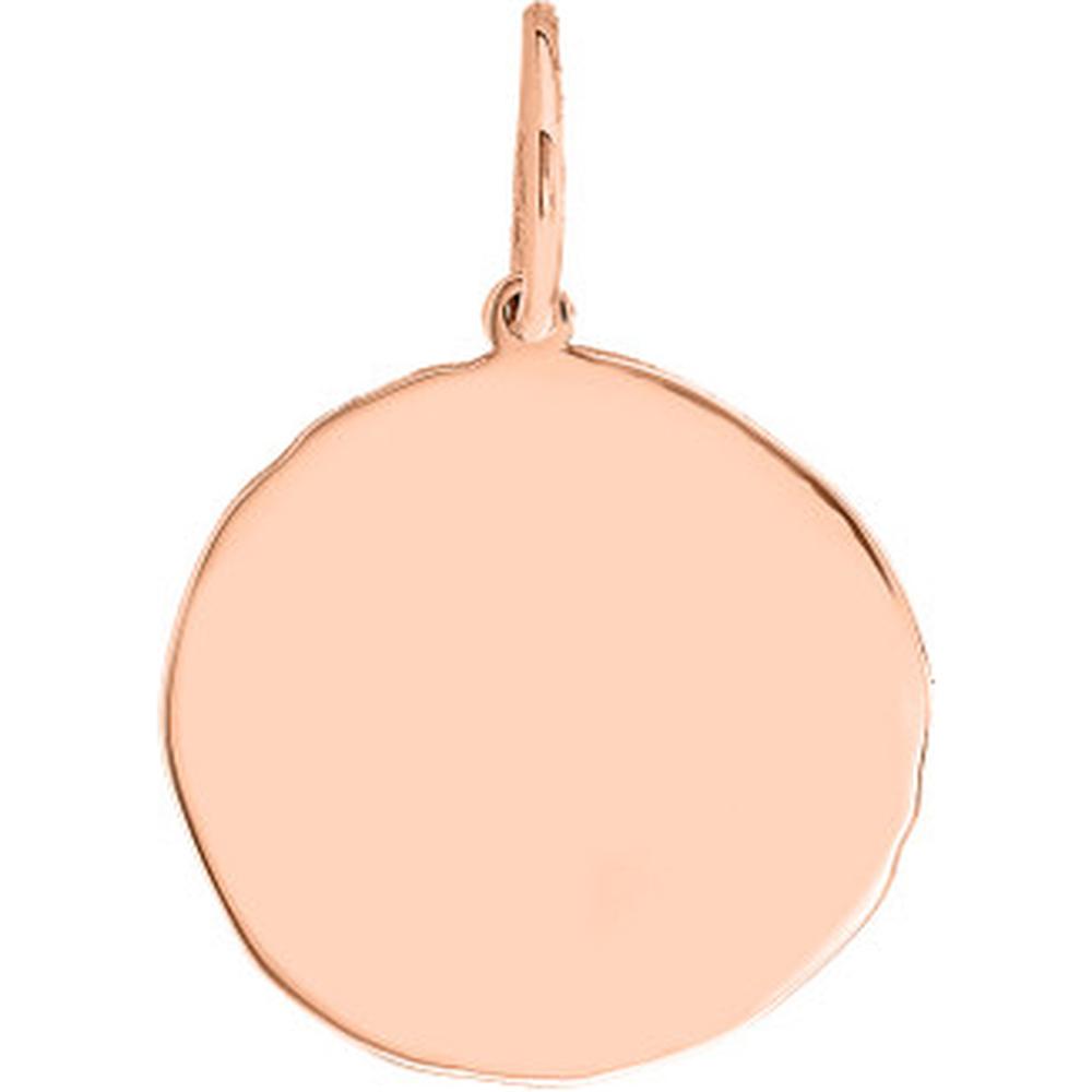 Olas d'Oro - 14K Rose Gold Organic Disk Engravable Charm  16mm