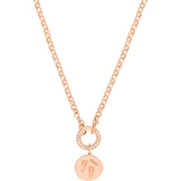 Olas d'Oro - 14K Rose Gold Organic Disk Engravable Charm  16mm