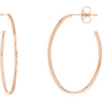 Olas d'Oro - 14K Rose Gold Oval Post Hoop Earrings - 1.45 Grams
