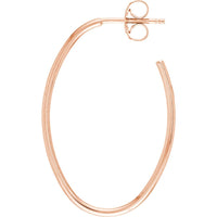 Olas d'Oro - 14K Rose Gold Oval Post Hoop Earrings - 1.45 Grams