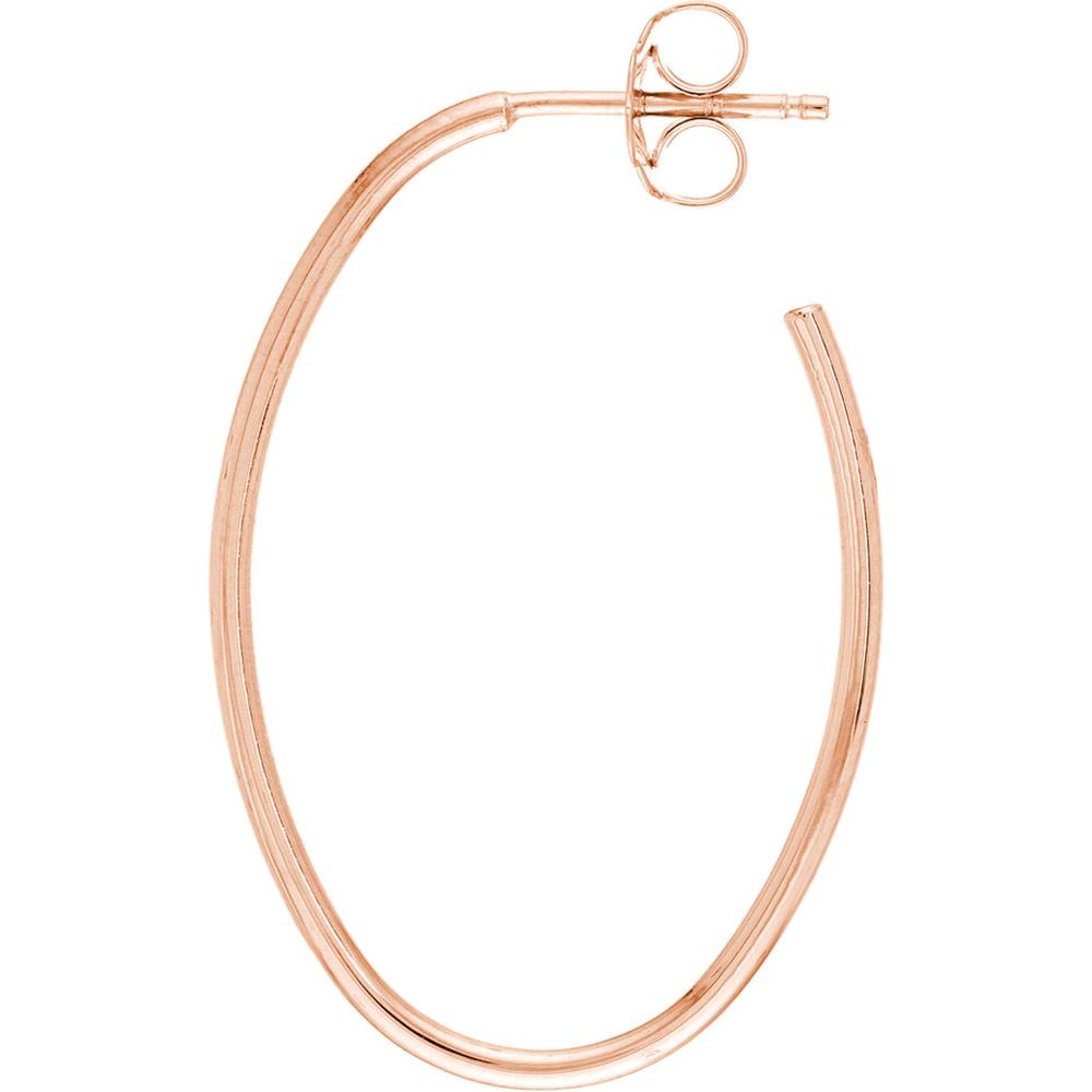 Olas d'Oro - 14K Rose Gold Oval Post Hoop Earrings - 1.45 Grams