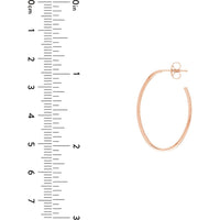 Olas d'Oro - 14K Rose Gold Oval Post Hoop Earrings - 1.45 Grams