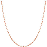 Olas d'Oro - 14K Rose Gold Paper Clip Chain Necklace - 20" with Lobster Clasp - 2.45mm Width
