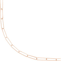 Olas d'Oro - 14K Rose Gold Paper Clip Chain Necklace with Pear Lobster Clasp 16" Length