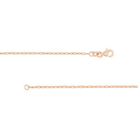 Olas d'Oro - 14K Rose Gold Paper Clip Chain Necklace with Pear Shape Lobster Lock - 18" Length