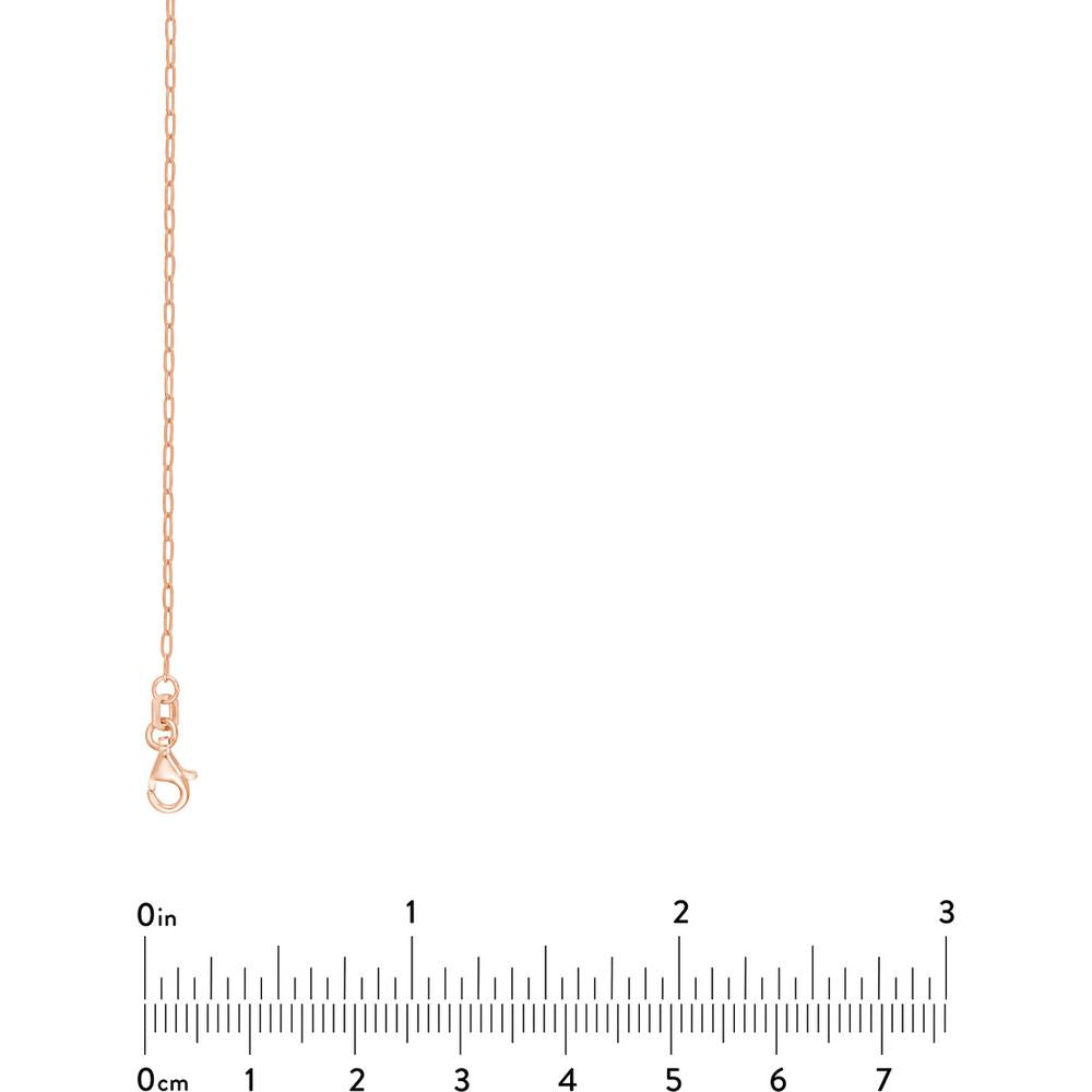 Olas d'Oro - 14K Rose Gold Paper Clip Chain Necklace with Pear Shape Lobster Lock - 18" Length