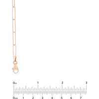 Olas d'Oro - 14K Rose Gold Paper Clip Chain Necklace with Pear Shaped Lobster Clasp 20 3.99 Grams Total Weight