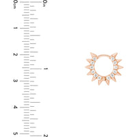 Olas d'Oro - 14K Rose Gold Pave Diamond Spiked Huggie Earrings - 0.60 Carat Total Diamond Weight