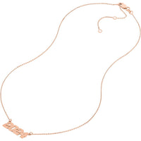 Olas d'Oro - 14K Rose Gold Personalization Small Vertical Varsity Numerals Pendant