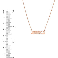 Olas d'Oro - 14K Rose Gold Personalized 5mm Block Font Nameplate Necklace - Customizable Design
