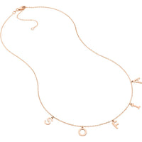 Olas d'Oro - 14K Rose Gold Personalized Block Initial Dangle Necklace - 2.20 Grams