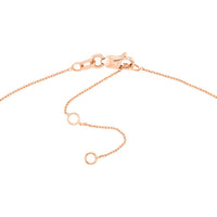 Olas d'Oro - 14K Rose Gold Personalized Block Initial Dangle Necklace - 2.20 Grams