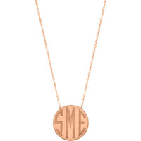 Olas d'Oro - 14K Rose Gold Personalized Small Block Monogram Pendant Necklace - Custom Initials - 4.90g