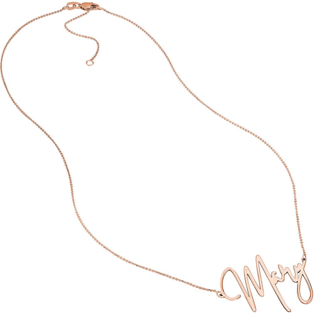 Olas d'Oro - 14K Rose Gold Personalized Small Signature Necklace - 35mm