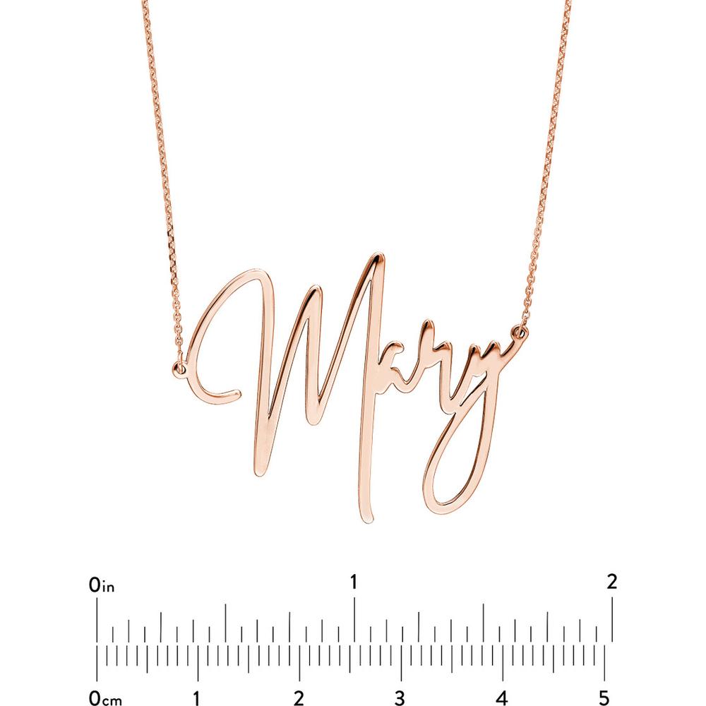 Olas d'Oro - 14K Rose Gold Personalized Small Signature Necklace - 35mm