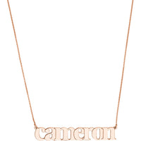 Olas d'Oro - 14K Rose Gold Personalized Typewriter Font Nameplate Necklace - 5mm High Letters