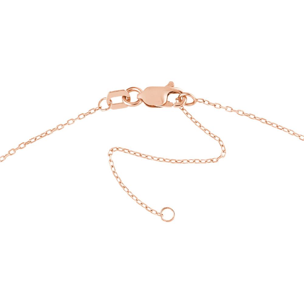 Olas d'Oro - 14K Rose Gold Personalized Vertical Typewriter Font Necklace - 7mm Pendant