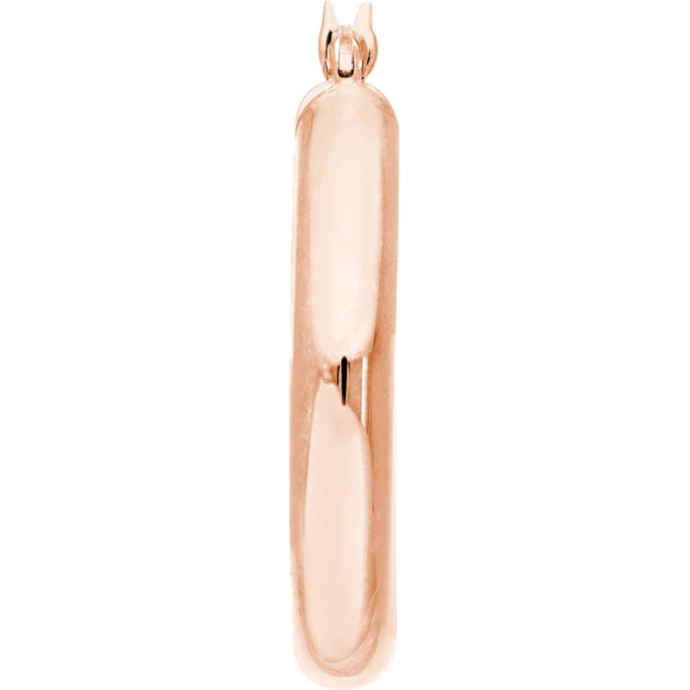 Olas d'Oro - 14K Rose Gold Polished Hoop Earrings - 25mm x 4mm