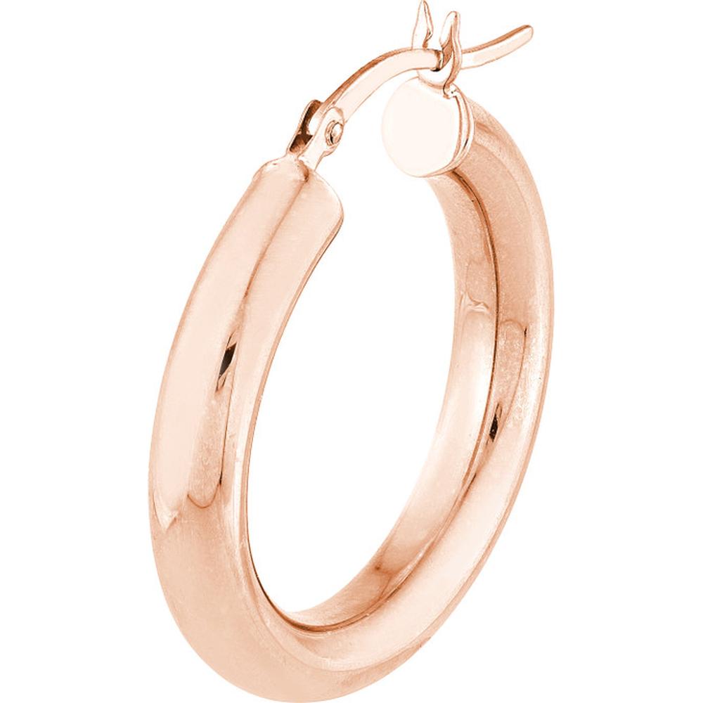 Olas d'Oro - 14K Rose Gold Polished Hoop Earrings - 25mm x 4mm