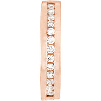 Olas d'Oro - 14K Rose Gold Reversible CZ Hoop Earrings with Snap-Lock Clasp - 2.20 Grams Total Weight
