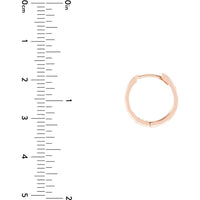 Olas d'Oro - 14K Rose Gold Reversible CZ Hoop Earrings with Snap-Lock Clasp - 2.20 Grams Total Weight
