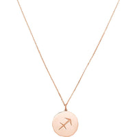 Olas d'Oro - 14K Rose Gold Sagittarius Organic Disc Pendant Necklace - 3.10 Grams
