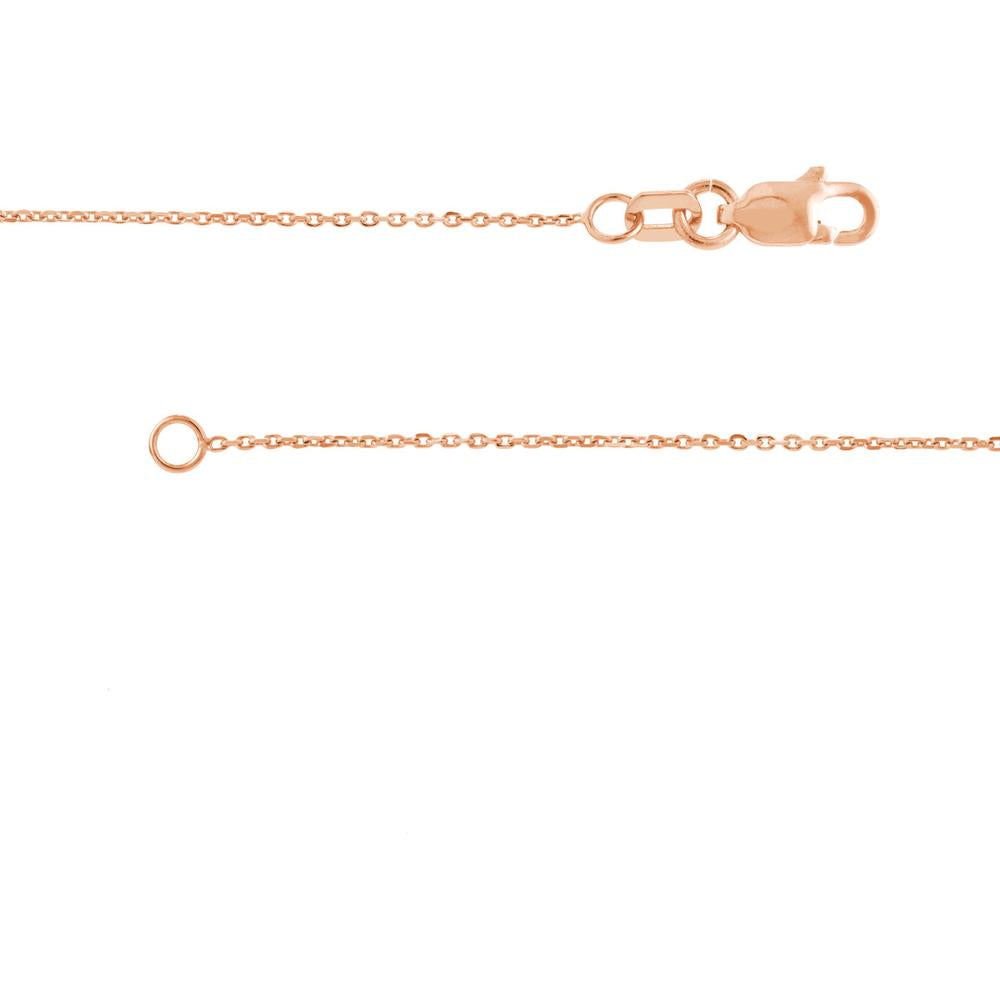Olas d'Oro - 14K Rose Gold Script E Initial Necklace with Diamond Bezel - 0.02 Carat Total Diamond Weight